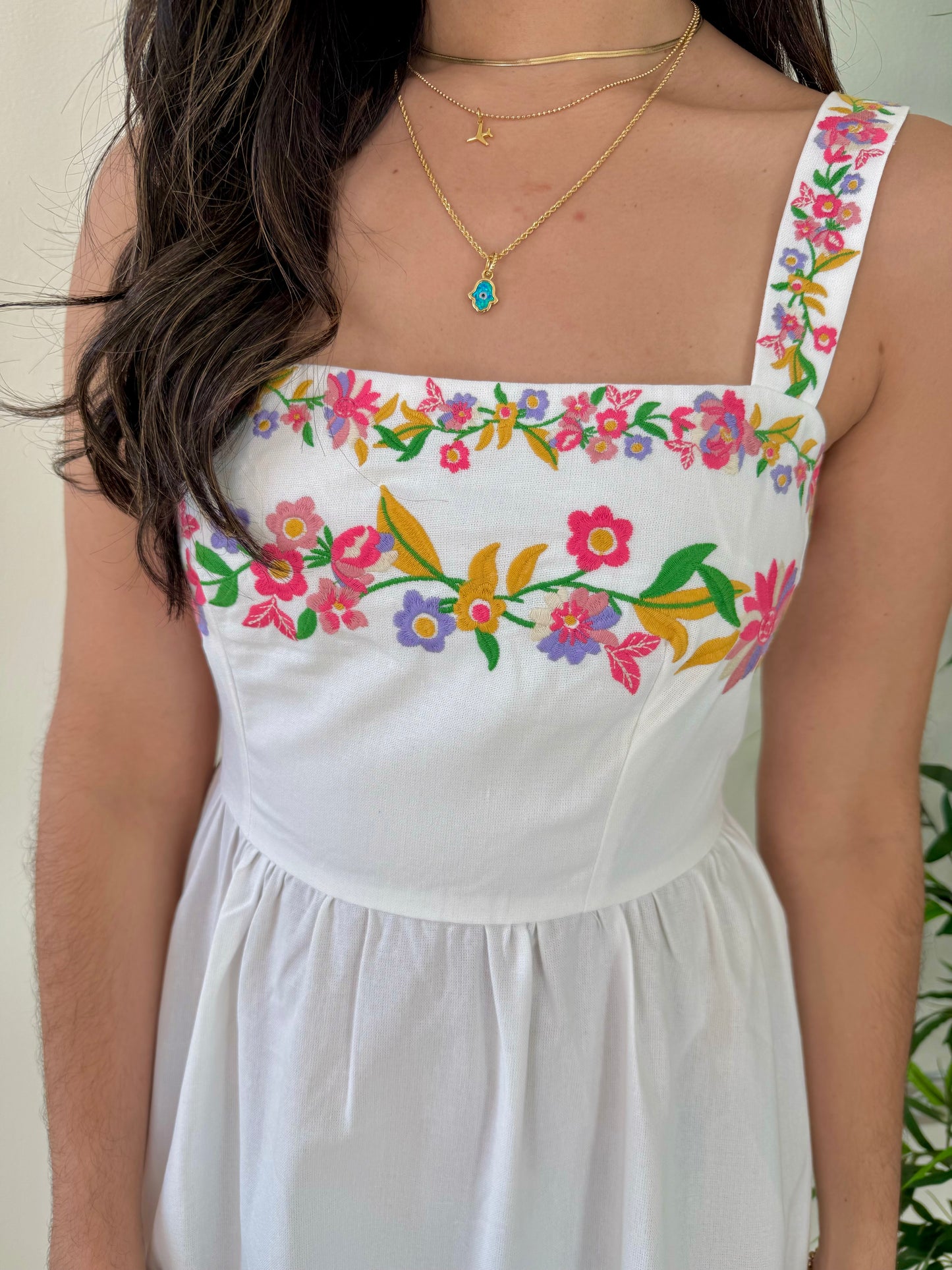 EMBROIDERED MIDI DRESS