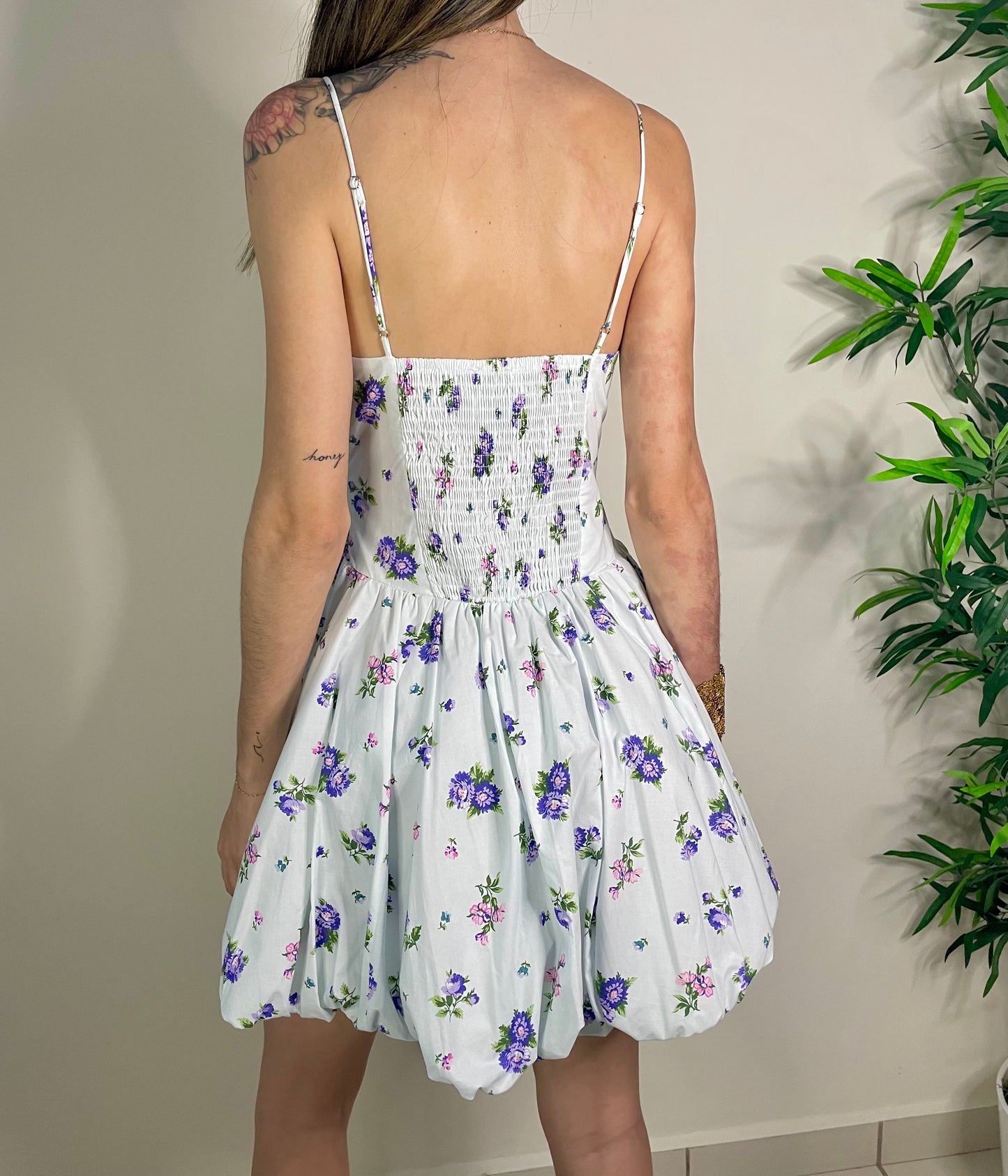 FLORAL BUBBLE MINI DRESS