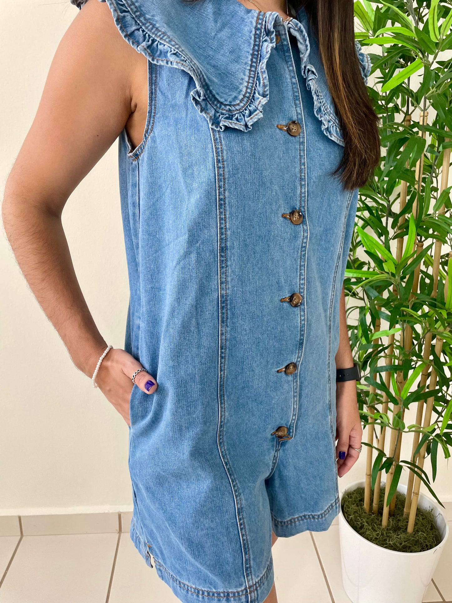 DENIM ROMPER