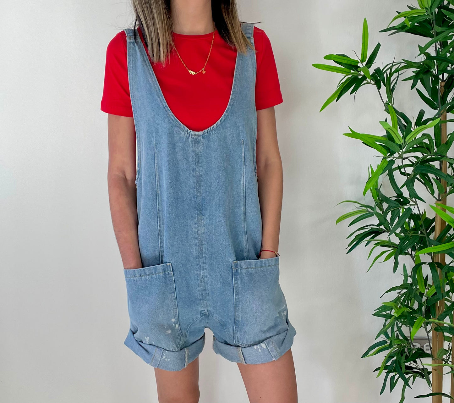 DENIM ROMPER