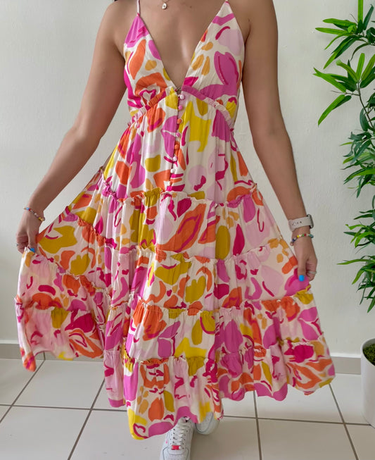 MIDI FLOWER DRESS