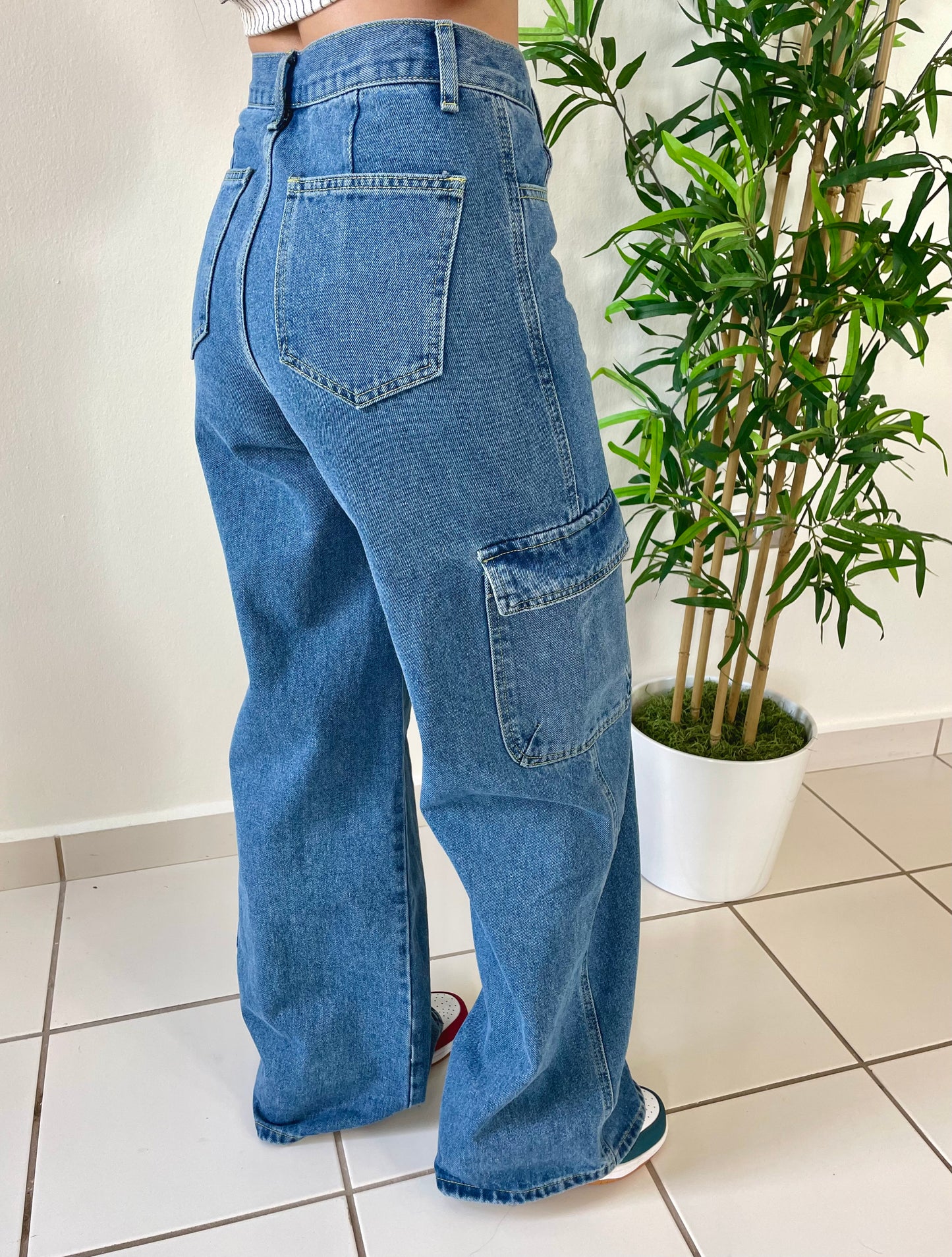 DENIM CARGO PANTS