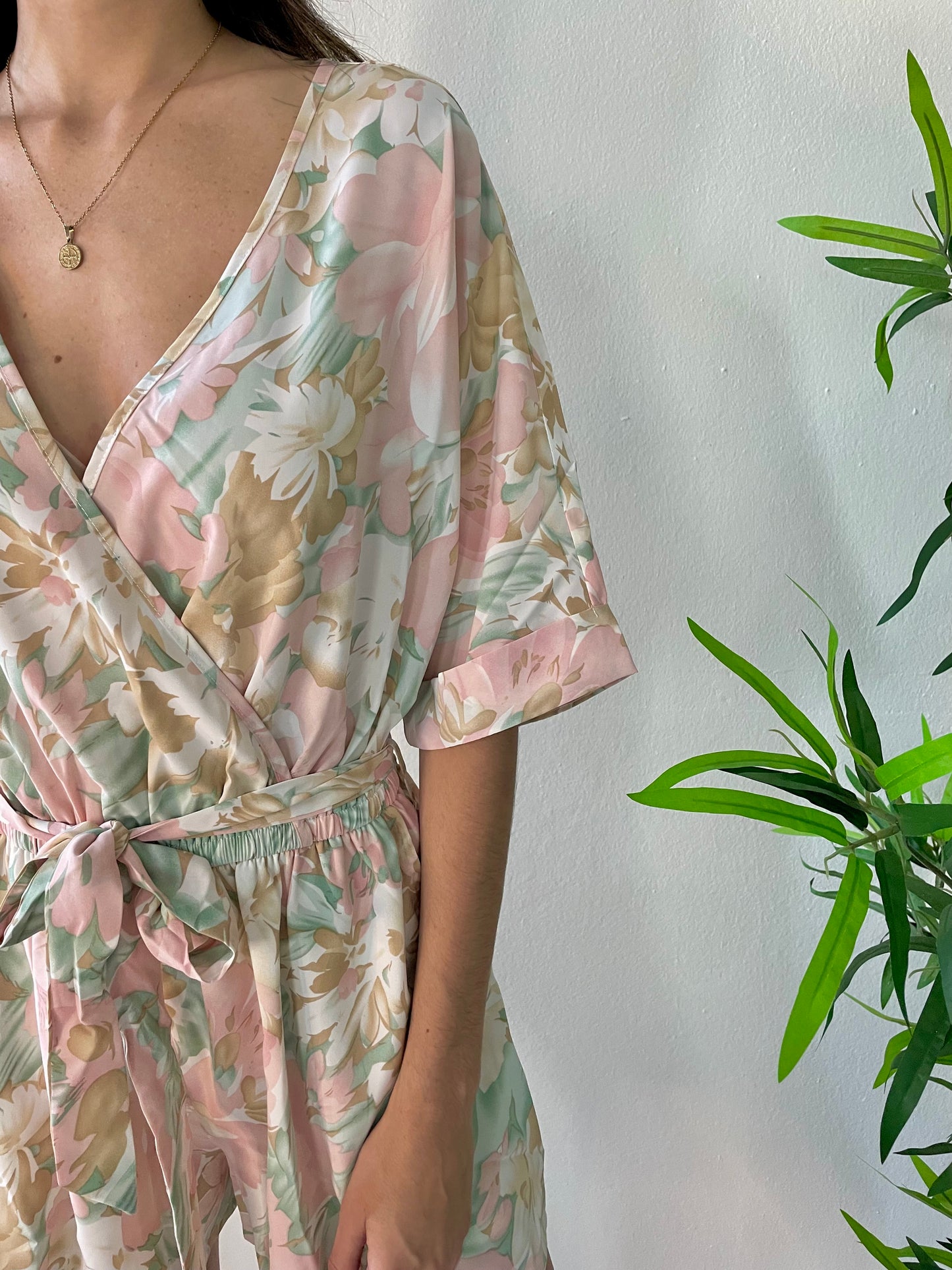 PINK FLORAL ROMPER