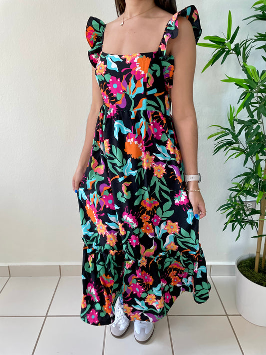 BLACK FLORAL DRESS